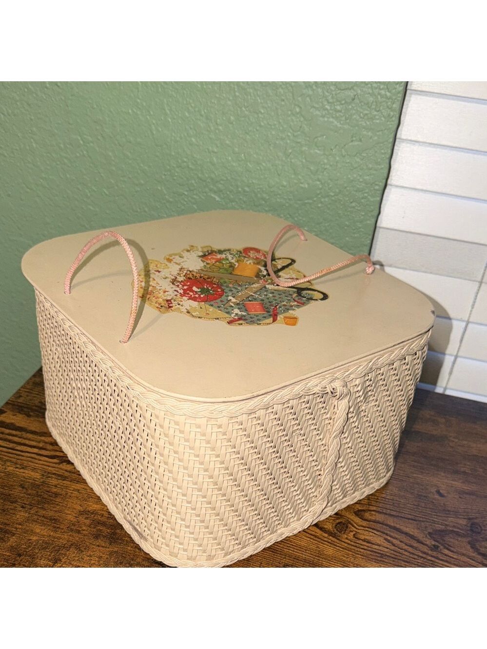 Vintage Wicker Sewing Basket Princess sewing notations cottagecore granny twee